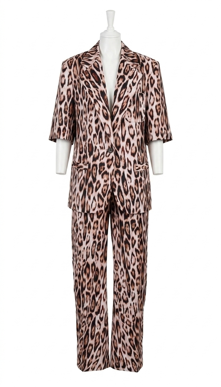 NEW SMYTHE short sleeve oversized blazer in leopard